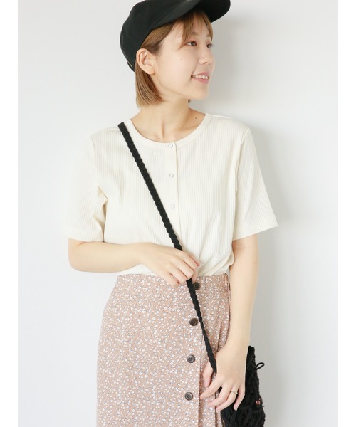 ehka sopo（エヘカソポ）の「前後2WAYテレコカーディガン（カーディガン/ボレロ・レディース・オフホワイト/ピンク/ブラック・F）」の21枚目の写真