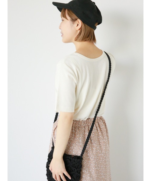 ehka sopo（エヘカソポ）の「前後2WAYテレコカーディガン（カーディガン/ボレロ・レディース・オフホワイト/ピンク/ブラック・F）」の22枚目の写真