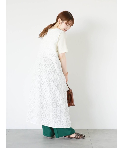 ehka sopo（エヘカソポ）の「前後2WAYテレコカーディガン（カーディガン/ボレロ・レディース・オフホワイト/ピンク/ブラック・F）」の11枚目の写真