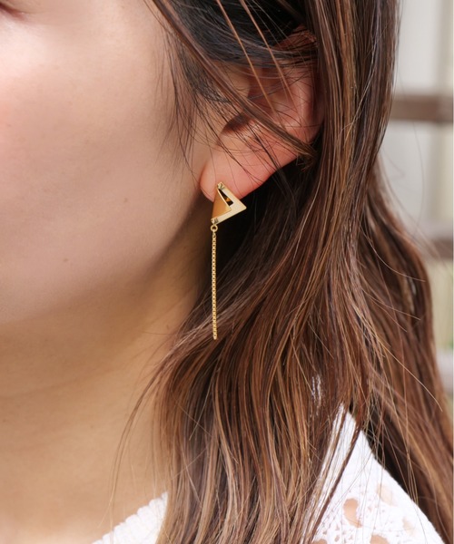 irolier（イロリエール）の「【IROLIER/イロリエール】切り絵サンカクピアス（ピアス（両耳用）・レディース・シルバー/ゴールド・FREE）」の12枚目の写真