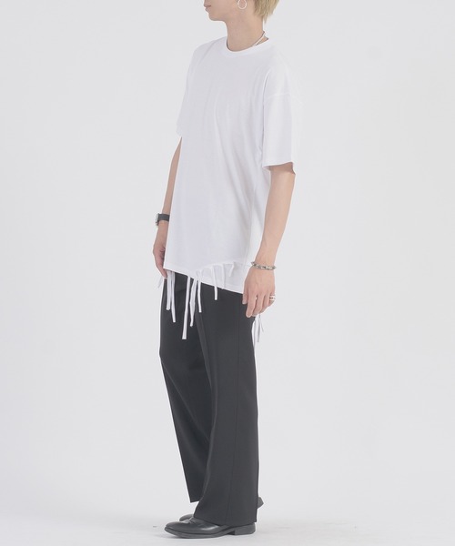 REGIEVO(レジエボ)の「REGIEVO フリンジヘムTシャツ(Tシャツ/カットソー・メンズ・ブラック/オフホワイト・MEDIUM/LARGE)」の20枚目の写真