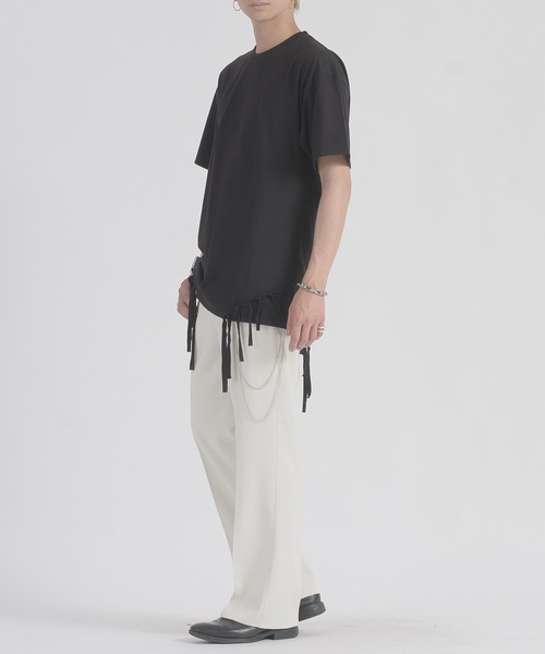 REGIEVO(レジエボ)の「REGIEVO フリンジヘムTシャツ(Tシャツ/カットソー・メンズ・ブラック/オフホワイト・MEDIUM/LARGE)」の21枚目の写真