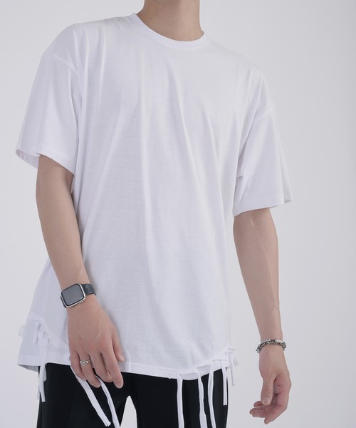 REGIEVO(レジエボ)の「REGIEVO フリンジヘムTシャツ(Tシャツ/カットソー・メンズ・ブラック/オフホワイト・MEDIUM/LARGE)」の19枚目の写真