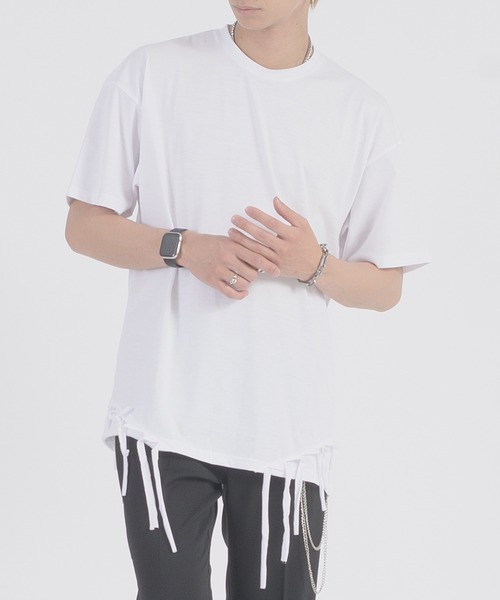 REGIEVO(レジエボ)の「REGIEVO フリンジヘムTシャツ(Tシャツ/カットソー・メンズ・ブラック/オフホワイト・MEDIUM/LARGE)」の22枚目の写真