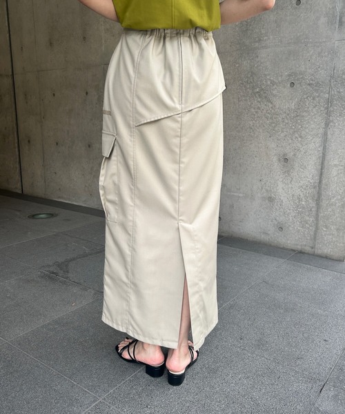 &g'aime(アンジェム)の「【&g’aime】カーゴタイトロングスカート(スカート・レディース・ブラック/グレイッシュベージュ/ライトパープル・FREE)」の18枚目の写真