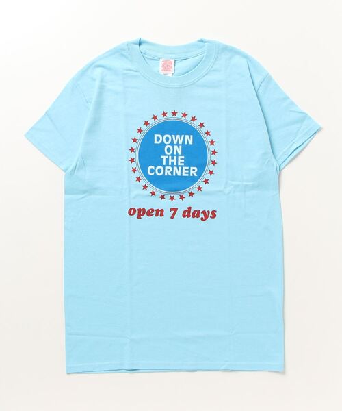 DOWN ON THE CORNER（ダウンオンザコーナー）の「S/S TEE“OPEN 7DAYS”（Tシャツ/カットソー・メンズ・スカイブルー系/ホワイト・SMALL/MEDIUM）」の2枚目の写真