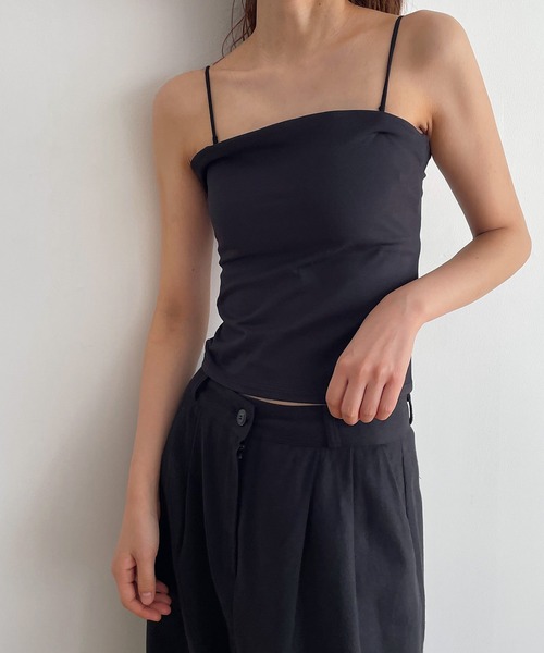 CANAL JEAN(キャナルジーン)の「RED CHOP WORKS パット付きベアキャミソール(キャミソール・レディース・ブラック/ホワイト・ONE SIZE)」の1枚目の写真