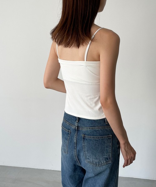 CANAL JEAN(キャナルジーン)の「RED CHOP WORKS パット付きベアキャミソール(キャミソール・レディース・ブラック/ホワイト・ONE SIZE)」の4枚目の写真