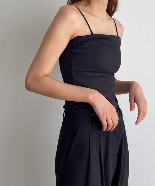 CANAL JEAN(キャナルジーン)の「RED CHOP WORKS パット付きベアキャミソール(キャミソール・レディース・ブラック/ホワイト・ONE SIZE)」の5枚目の写真