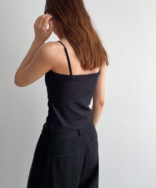 CANAL JEAN(キャナルジーン)の「RED CHOP WORKS パット付きベアキャミソール(キャミソール・レディース・ブラック/ホワイト・ONE SIZE)」の6枚目の写真