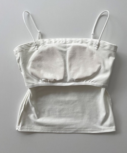 CANAL JEAN(キャナルジーン)の「RED CHOP WORKS パット付きベアキャミソール(キャミソール・レディース・ブラック/ホワイト・ONE SIZE)」の9枚目の写真