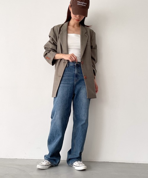 CANAL JEAN(キャナルジーン)の「RED CHOP WORKS パット付きベアキャミソール(キャミソール・レディース・ブラック/ホワイト・ONE SIZE)」の12枚目の写真