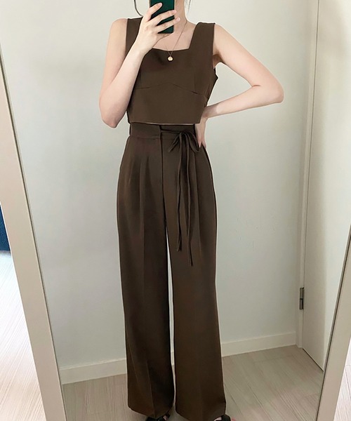 セットアップ ノースリーブ トップス パンツ S-XL 2色 8-277 セットアップ ノースリーブ トップス パンツ S-XL 2色 8-277