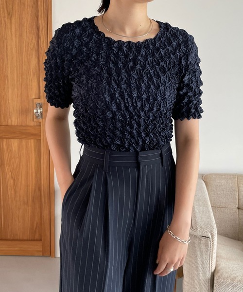 LOWRYS FARM（ローリーズファーム）の「ポップコーンプルオーバーＳＳ　968139（Tシャツ/カットソー・レディース・ブラック/その他/ネイビー・FREE）」の3枚目の写真