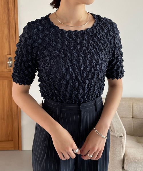 LOWRYS FARM（ローリーズファーム）の「ポップコーンプルオーバーＳＳ　968139（Tシャツ/カットソー・レディース・ブラック/その他/ネイビー・FREE）」の15枚目の写真