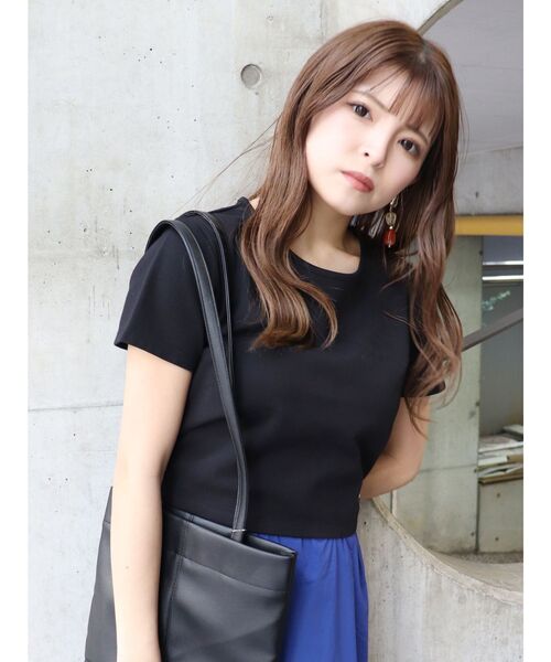 MURUA（ムルーア）の「サークルバックコンパクトカットソー（Tシャツ/カットソー・レディース・ブラック/パープル・FREE）」の6枚目の写真