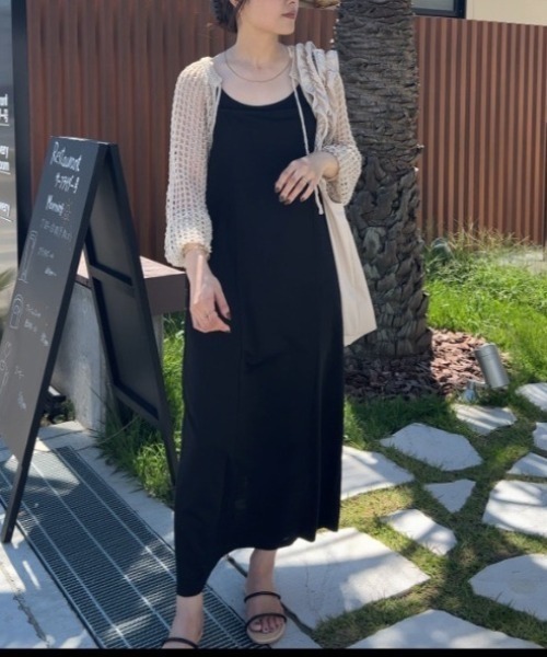 Shelly island（シェリーアイランド）の「メッシュショートカーディガン（ニット/セーター・レディース・ブラック/オフホワイト・FREE）」の18枚目の写真