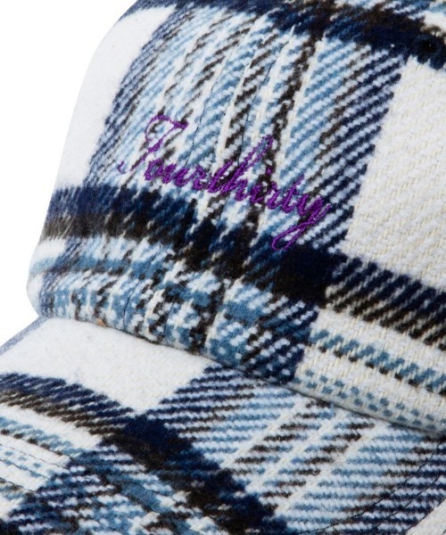 430（フォーサーティ）の「mko11399- NEL CHECK CAP キャップ（キャップ・メンズ・アイボリー/ネイビー・FREE）」の4枚目の写真