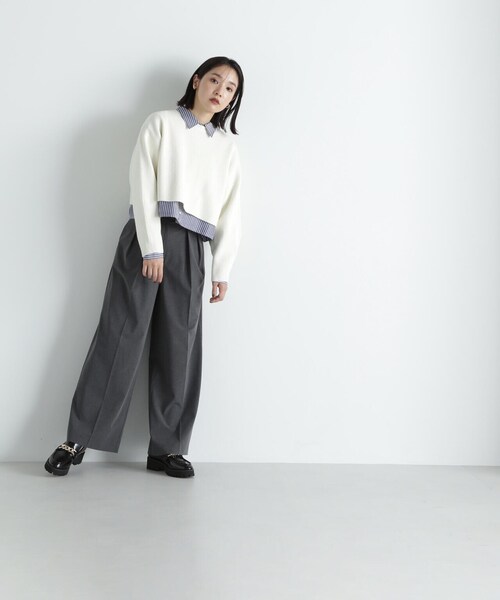 NATURAL BEAUTY BASIC(ナチュラルビューティーベーシック)の「◇【Oggi掲載】クロップドニット&シャツセット(ニット/セーター・レディース・グレー系その他/ホワイト系その他/ブルー系その他6・FREE)」の16枚目の写真