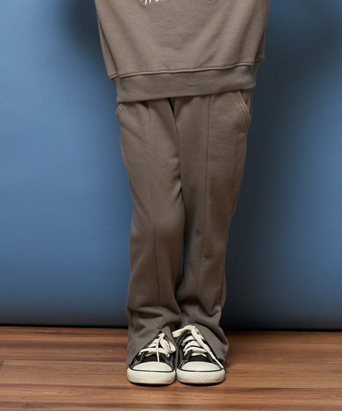 Lycee mine（リセマイン）の「【表コットン毛玉バイバイ】タックスリットフレアパンツ（レギンス/スパッツ・キッズ・ネイビー/オートミール/チャコール/ラベンダー/グレイッシュベージュ・130cm/100cm/110cm/120cm/140cm）」の2枚目の写真