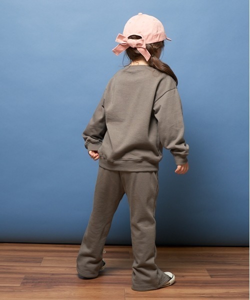 Lycee mine（リセマイン）の「【表コットン毛玉バイバイ】タックスリットフレアパンツ（レギンス/スパッツ・キッズ・ネイビー/オートミール/チャコール/ラベンダー/グレイッシュベージュ・130cm/100cm/110cm/120cm/140cm）」の21枚目の写真