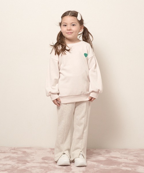 Lycee mine（リセマイン）の「【表コットン毛玉バイバイ】タックスリットフレアパンツ（レギンス/スパッツ・キッズ・ネイビー/オートミール/チャコール/ラベンダー/グレイッシュベージュ・130cm/100cm/110cm/120cm/140cm）」の6枚目の写真