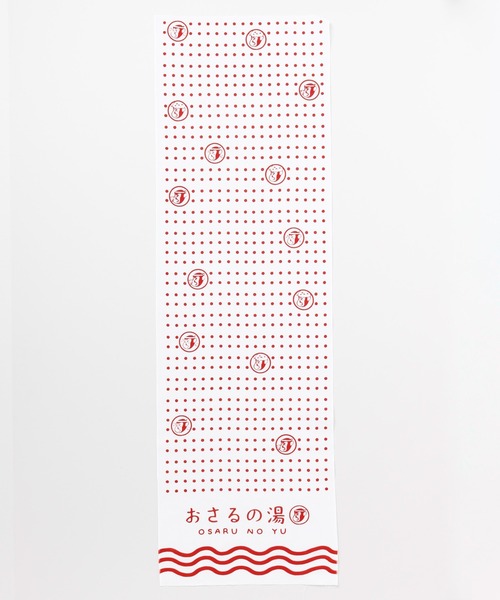 カヤ（カヤ）の「【カヤ】注染長尺手ぬぐい おさる銭湯（ハンカチ/ハンドタオル・レディース・ホワイト×レッド・FREE）」の4枚目の写真