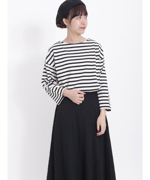 Samansa Mos2（サマンサ モスモス）の「8分袖ボーダーカットソー（Tシャツ/カットソー・レディース・キャメル/グリーン/キナリ/ピンク・F）」の13枚目の写真