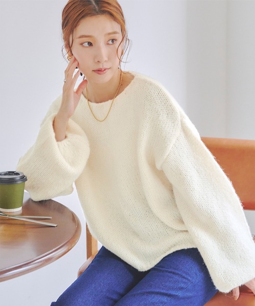 ハンドライクふわっとタッチニット（ニット/セーター）｜titivate