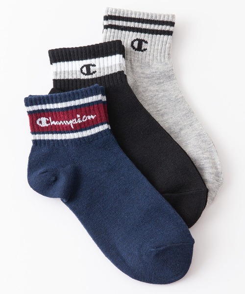 Champion(チャンピオン)の「【CHAMPION/チャンピオン】キッズ ショートレングス ソックス CBSCY303/CBSCY304 3足組 C ODORLESSR(シーオドレス) 抗菌防臭 靴下(ソックス/靴下・キッズ・その他1/その他・FREE)」の1枚目の写真