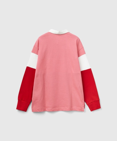 benetton レトロ　ラガーシャツ　長袖ポロシャツ　XL 90's tシャツ benetton レトロ ラガーシャツ 長袖ポロシャツ XL 90's tシャツ