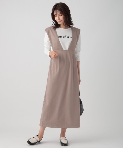 Elura（エルーラ）の「ストラップナロースカート（ジャンパースカート・レディース・ブラウン系その他/ブラック・FREE）」の14枚目の写真