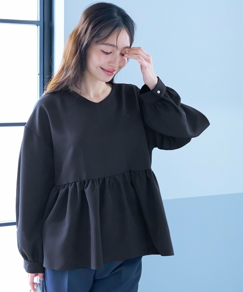 ブラウス シャツ バックパールペプラムブラウス レディース ZOZO限定】SHIPS.me:〈セットアップ対応〉バック パール