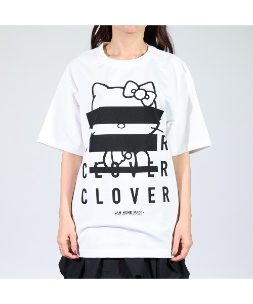ハローキティコラボ(ハローキティコラボ)の「ハローキティ/HELLO KITTY CLOVER Tシャツ/サンリオキャラクターズ コラボ(Tシャツ/カットソー・メンズ・ブラック/ホワイト・S/L/XXL/XL/M)」の5枚目の写真
