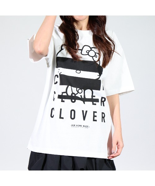 ハローキティコラボ(ハローキティコラボ)の「ハローキティ/HELLO KITTY CLOVER Tシャツ/サンリオキャラクターズ コラボ(Tシャツ/カットソー・メンズ・ブラック/ホワイト・S/L/XXL/XL/M)」の3枚目の写真
