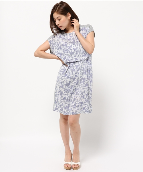 OUTLET（アウトレット）の「【CIAOPANIC TYPY】クラッシュプリントワンピース（ワンピース・レディース・ベージュ/ブラック/サックスブルー・FREE）」の3枚目の写真