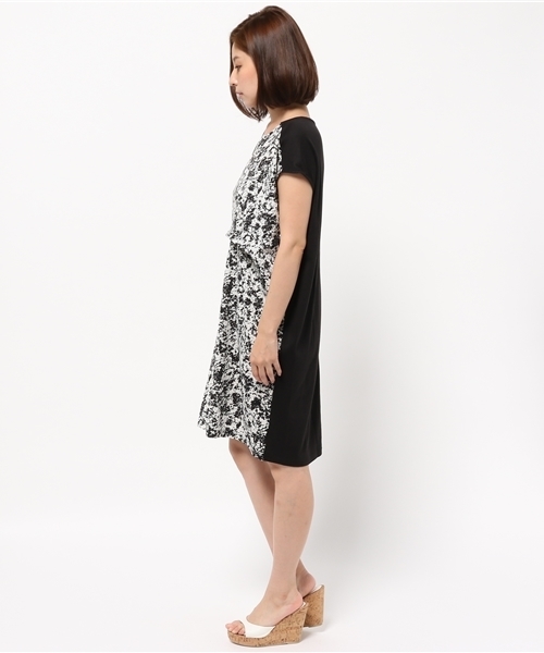 OUTLET（アウトレット）の「【CIAOPANIC TYPY】クラッシュプリントワンピース（ワンピース・レディース・ベージュ/ブラック/サックスブルー・FREE）」の5枚目の写真