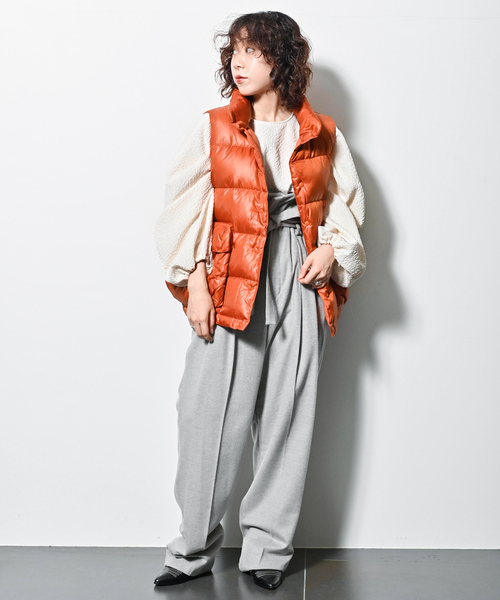 SEEALL(シーオール)の「【SEEALL / シーオール】4 TUCK パンツ(スラックス・レディース・チャコールグレー・MEDIUM)」の4枚目の写真