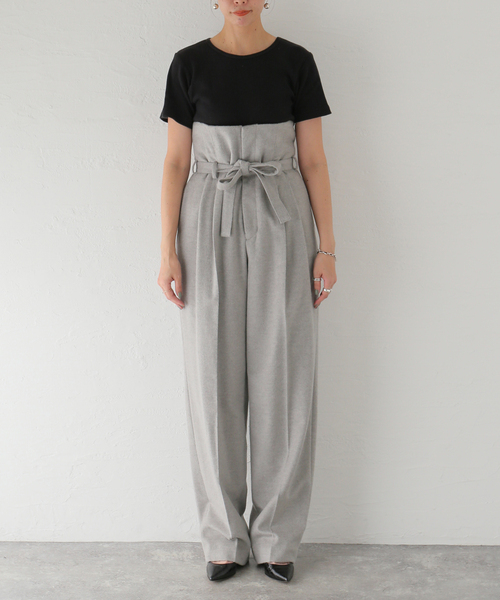 SEEALL(シーオール)の「【SEEALL / シーオール】4 TUCK パンツ(スラックス・レディース・チャコールグレー・MEDIUM)」の6枚目の写真