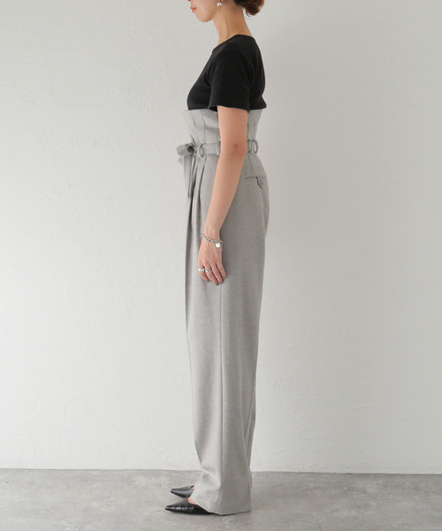 SEEALL(シーオール)の「【SEEALL / シーオール】4 TUCK パンツ(スラックス・レディース・チャコールグレー・MEDIUM)」の7枚目の写真