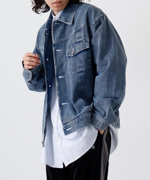 ヴィンテージ加工トラッカージャケット（デニムジャケット）｜many men