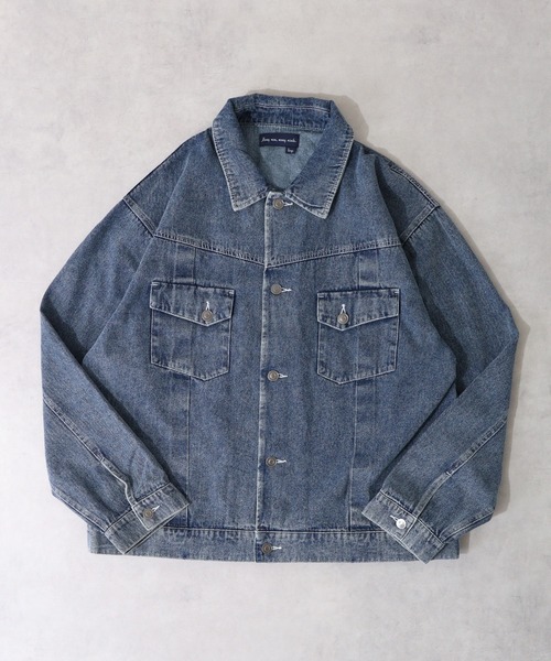 【サイズ1 ダメージ加工】マインデニム トラッカージャケット ヴィンテージ加工トラッカージャケット（デニムジャケット）｜many men
