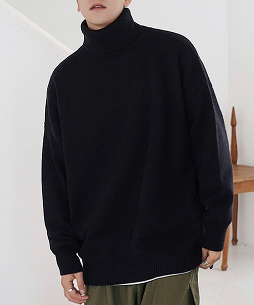WESTBOY(ウエストボーイ)の「ルーズシルエットタートルネックセーター WO23W2TP02【WB ORIGINALS】(ニット/セーター・メンズ・グレー/グリーン/ブラック・M/L/XL)」の8枚目の写真