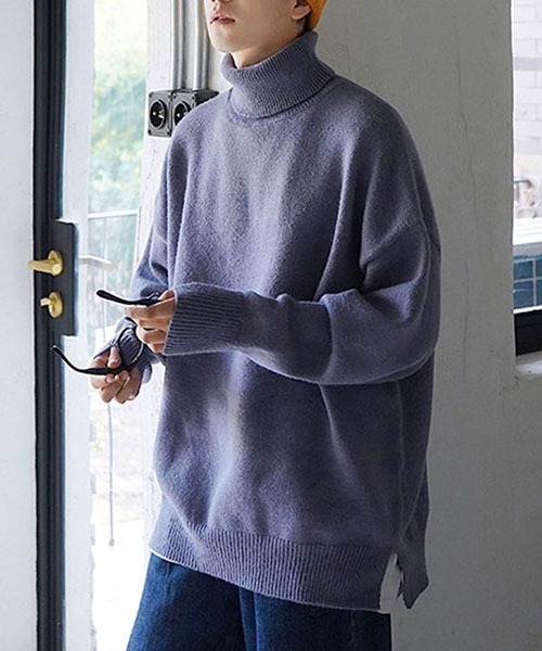 WESTBOY(ウエストボーイ)の「ルーズシルエットタートルネックセーター WO23W2TP02【WB ORIGINALS】(ニット/セーター・メンズ・グレー/グリーン/ブラック・M/L/XL)」の12枚目の写真