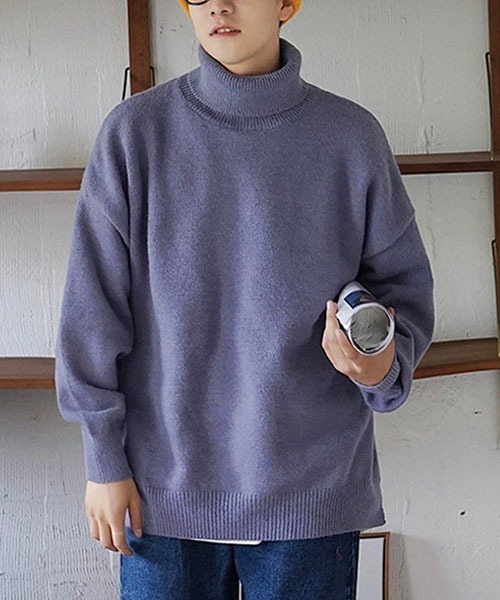 WESTBOY(ウエストボーイ)の「ルーズシルエットタートルネックセーター WO23W2TP02【WB ORIGINALS】(ニット/セーター・メンズ・グレー/グリーン/ブラック・M/L/XL)」の13枚目の写真