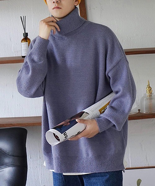 WESTBOY(ウエストボーイ)の「ルーズシルエットタートルネックセーター WO23W2TP02【WB ORIGINALS】(ニット/セーター・メンズ・グレー/グリーン/ブラック・M/L/XL)」の14枚目の写真