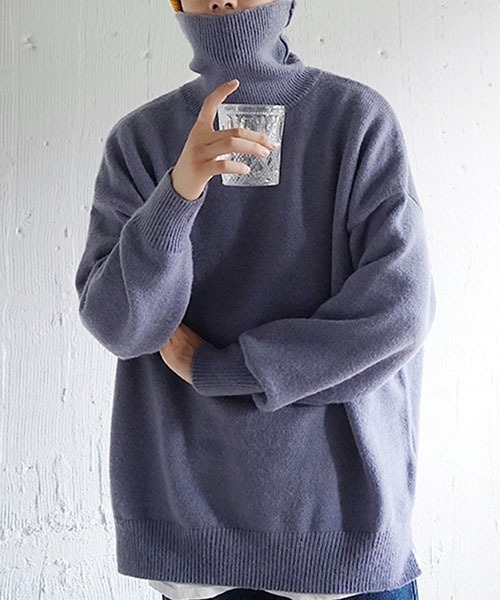 WESTBOY(ウエストボーイ)の「ルーズシルエットタートルネックセーター WO23W2TP02【WB ORIGINALS】(ニット/セーター・メンズ・グレー/グリーン/ブラック・M/L/XL)」の15枚目の写真