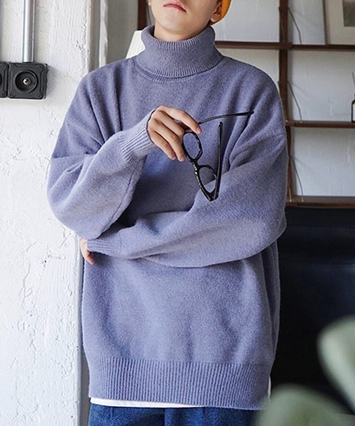 WESTBOY(ウエストボーイ)の「ルーズシルエットタートルネックセーター WO23W2TP02【WB ORIGINALS】(ニット/セーター・メンズ・グレー/グリーン/ブラック・M/L/XL)」の16枚目の写真