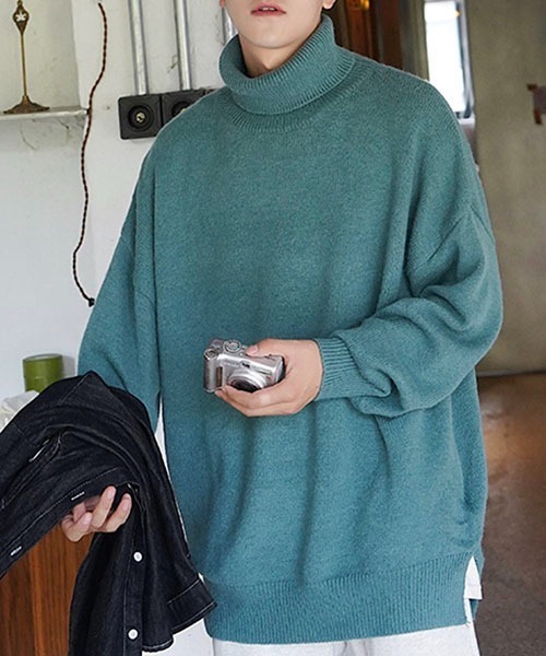 WESTBOY(ウエストボーイ)の「ルーズシルエットタートルネックセーター WO23W2TP02【WB ORIGINALS】(ニット/セーター・メンズ・グレー/グリーン/ブラック・M/L/XL)」の17枚目の写真