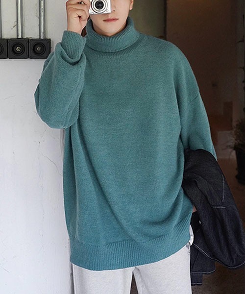 WESTBOY(ウエストボーイ)の「ルーズシルエットタートルネックセーター WO23W2TP02【WB ORIGINALS】(ニット/セーター・メンズ・グレー/グリーン/ブラック・M/L/XL)」の18枚目の写真